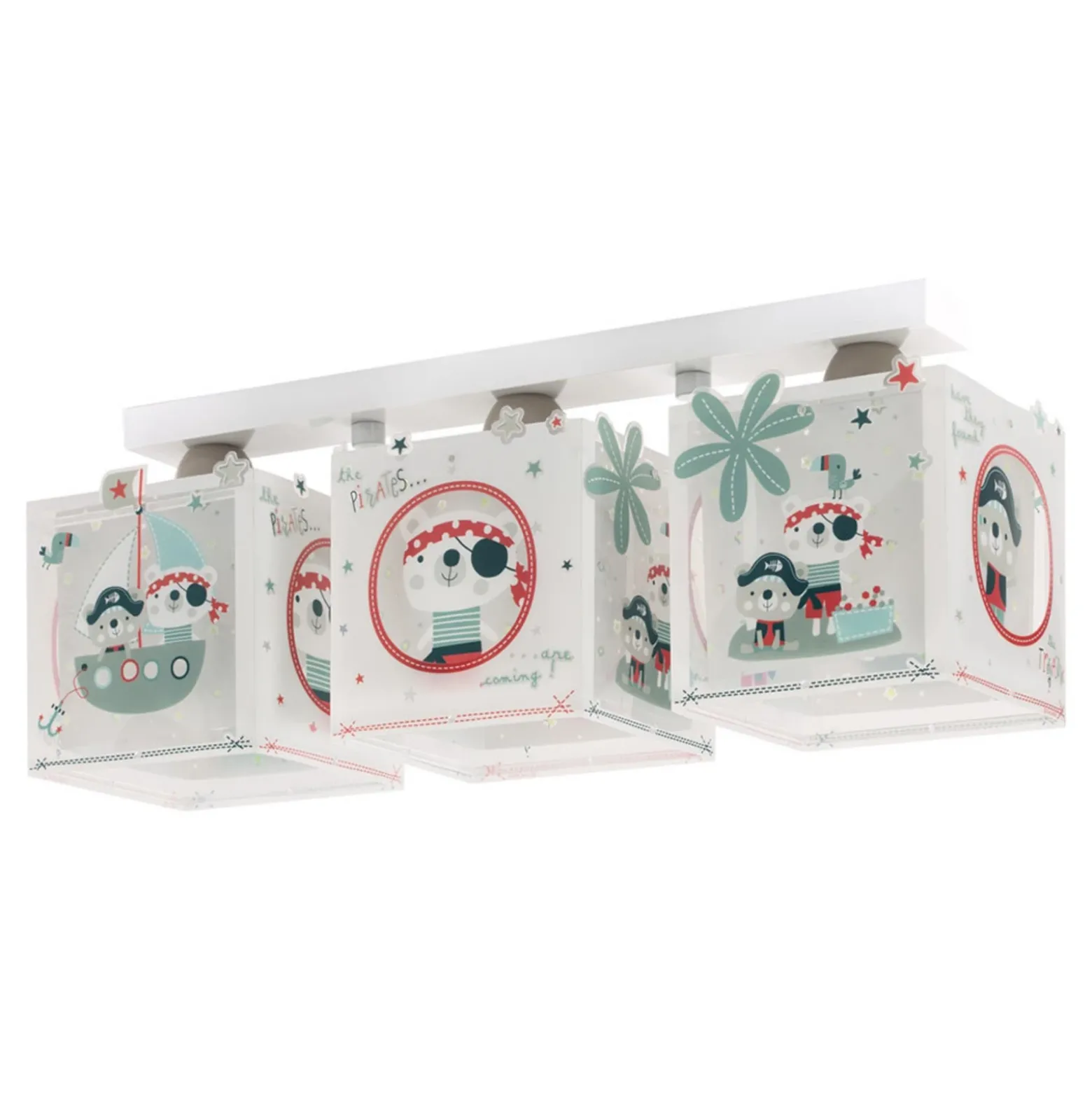 Lámpara de techo Pirat de 3 luces para la habitación de los niños