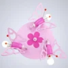 Lámpara de techo Polilla para las niñas, 3 luces