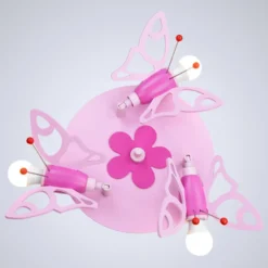 Lámpara de techo Polilla para las niñas, 3 luces