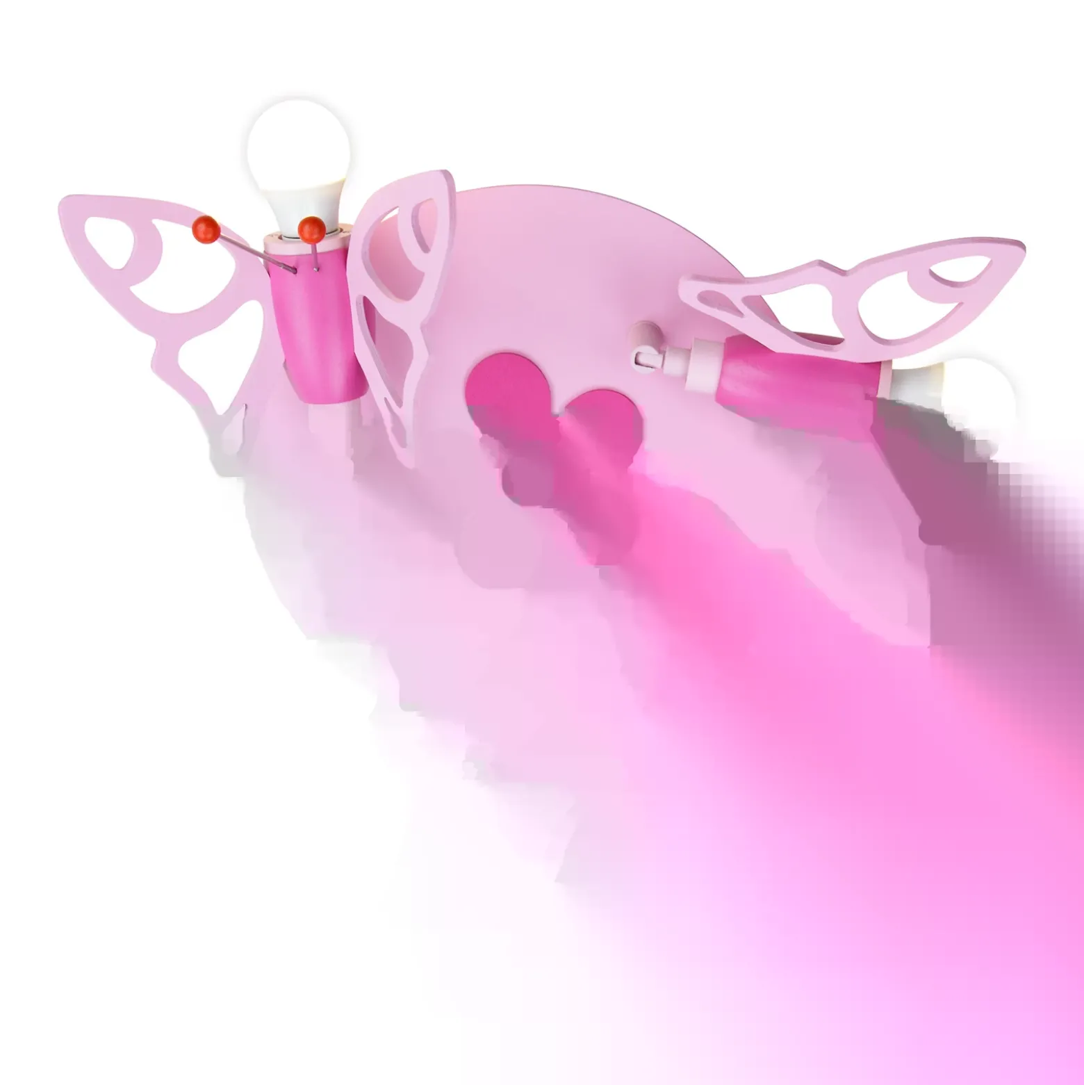 Lámpara de techo Polilla para las niñas, 3 luces
