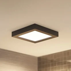 Lámpara de techo Prios LED Alette, negra, 24 W, CCT, atenuable
