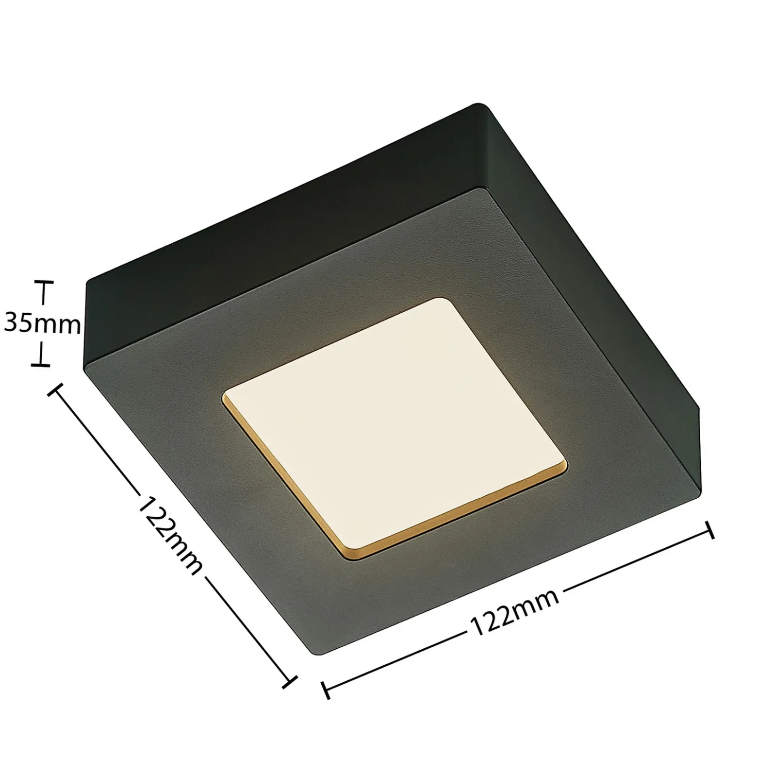 Lámpara de techo Prios LED Alette, negra, 6 W, CCT, atenuable