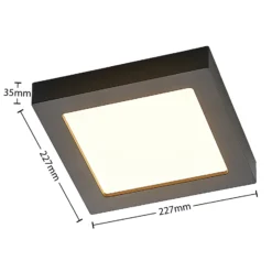Lámpara de techo Prios LED Alette, negra, 24 W, CCT, atenuable