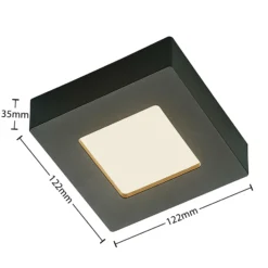 Lámpara de techo Prios LED Alette, negra, 6 W, CCT, atenuable