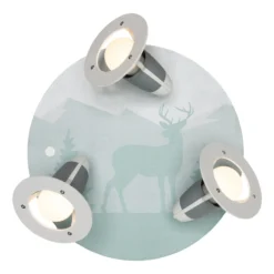 Lámpara de techo Scandi forest, verde menta, Ø 29 cm, 3 luces, E14