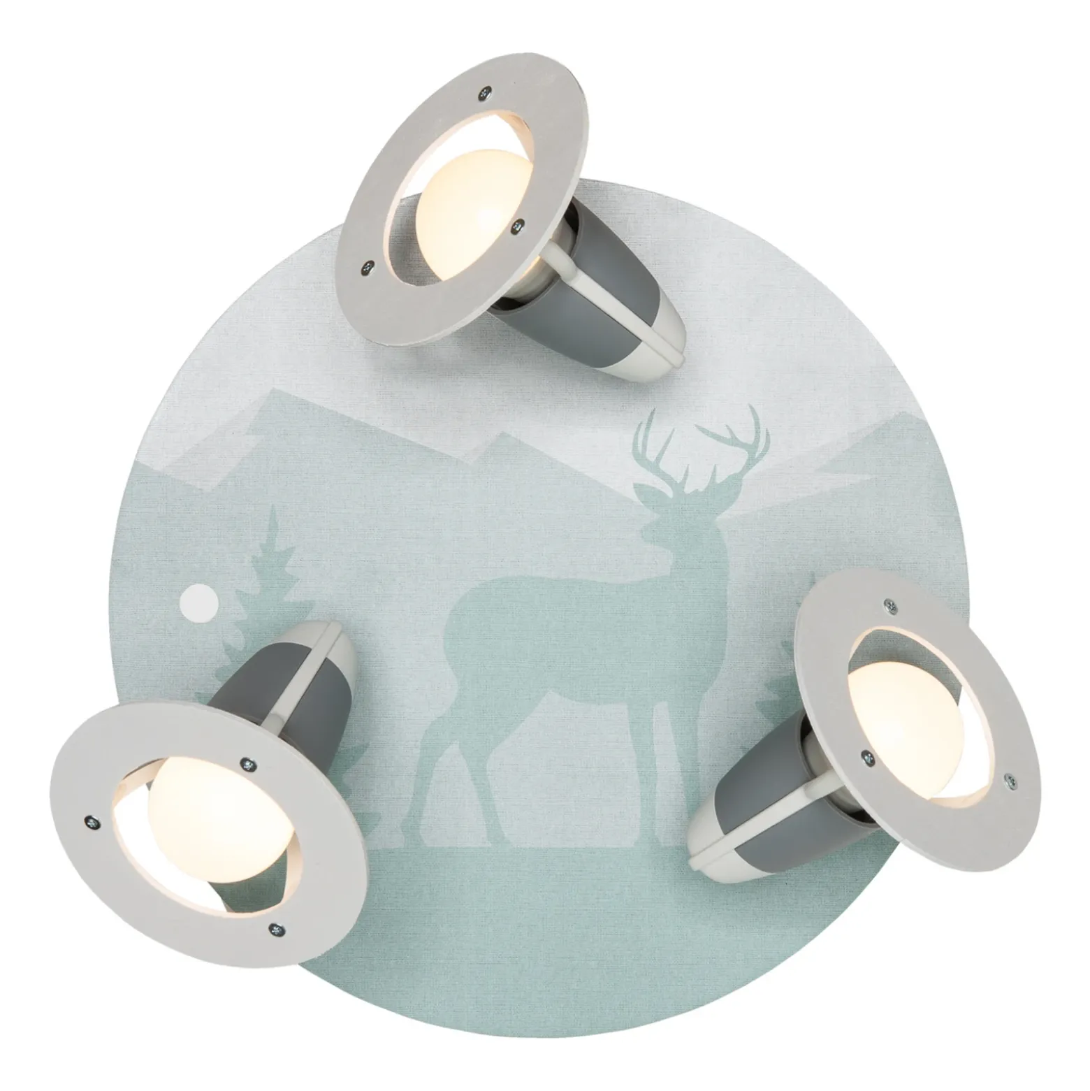 Lámpara de techo Scandi forest, verde menta, Ø 29 cm, 3 luces, E14