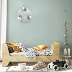 Lámpara de techo Scandi forest, verde menta, Ø 29 cm, 3 luces, E14