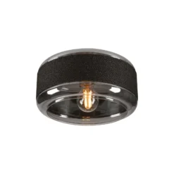Lámpara de techo SLV Pantilo Rope 27, negro/gris/plata, cristal