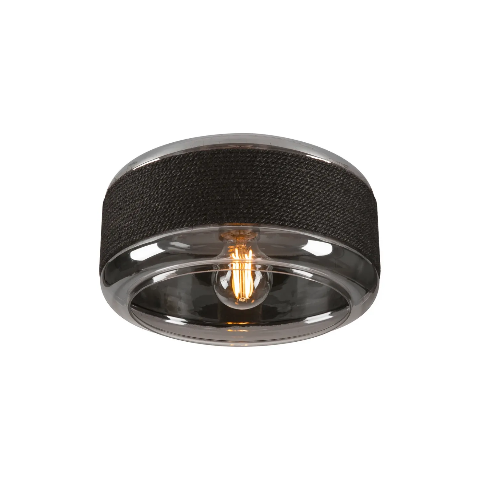 Lámpara de techo SLV Pantilo Rope 27, negro/gris/plata, cristal