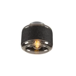 Lámpara de techo SLV Pantilo Rope 19, negro/gris/plata, cristal