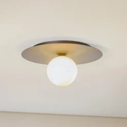 Lámpara de techo solar, negro/ópalo, 1 luz