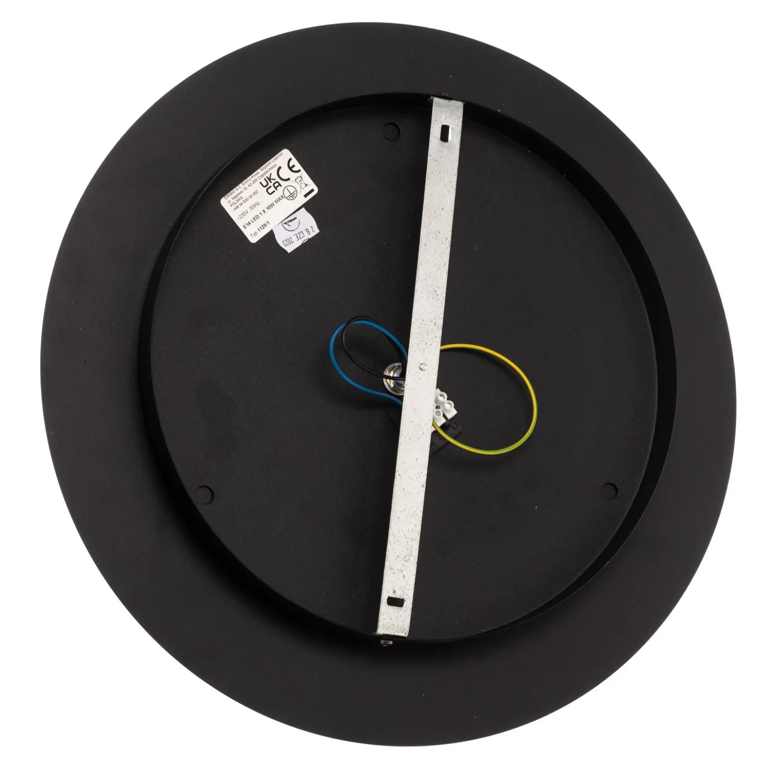 Lámpara de techo solar, negro/ópalo, 1 luz