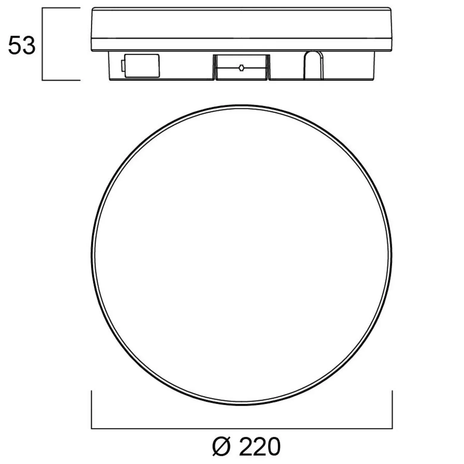 Lámpara de techo Start Surface Slim de Sylvania, Ø 22 cm, IP54, atenuable.