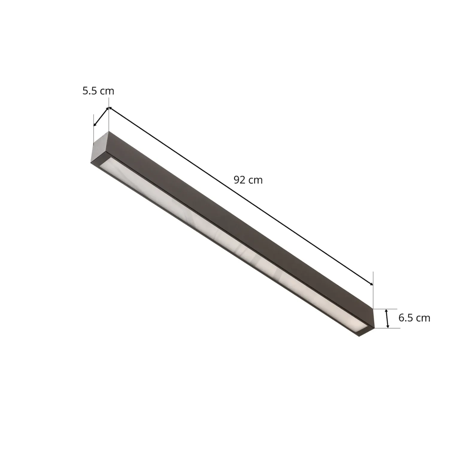Lámpara de techo Straight negra 92 cm