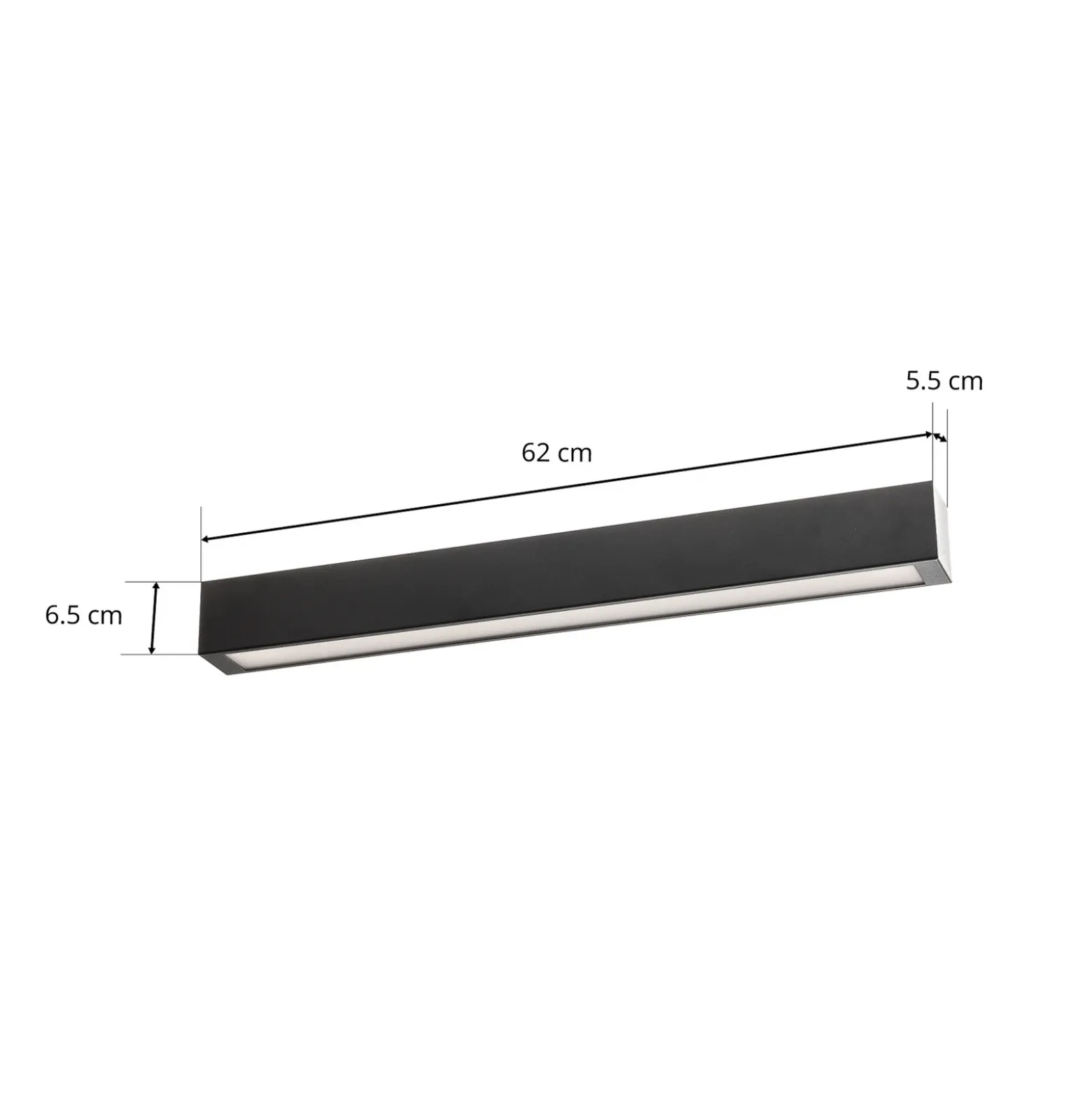 Lámpara de techo Straight negra 62 cm