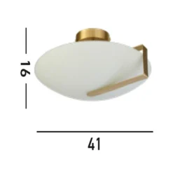 Lámpara de techo Sundial, oro/blanco ópalo, acero, cristal, E27