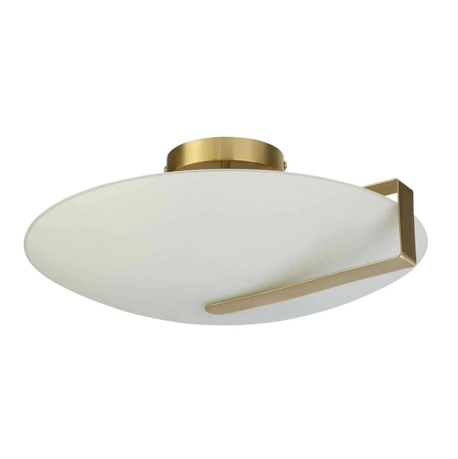 Lámpara de techo Sundial, oro/blanco ópalo, acero, cristal, E27