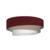 Lámpara de techo Trio, rojo oscuro/beige, Ø 60 cm, tejido, E27
