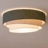 Lámpara de techo Trio, verde/beige, Ø 60 cm, tejido, E27