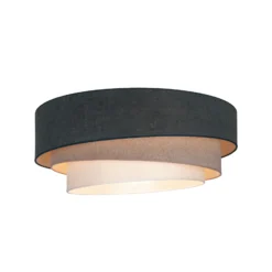 Lámpara de techo Trio, verde/beige, Ø 60 cm, tejido, E27