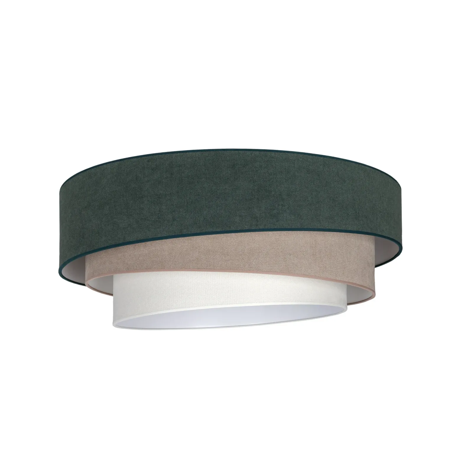 Lámpara de techo Trio, verde/beige, Ø 60 cm, tejido, E27