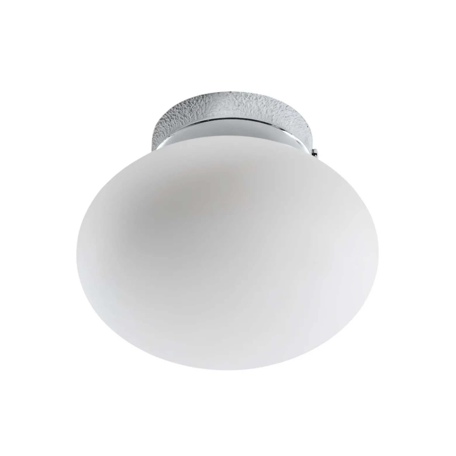 Lámpara de techo Ufo, cromada/blanca, Ø 18 cm, cristal, G9