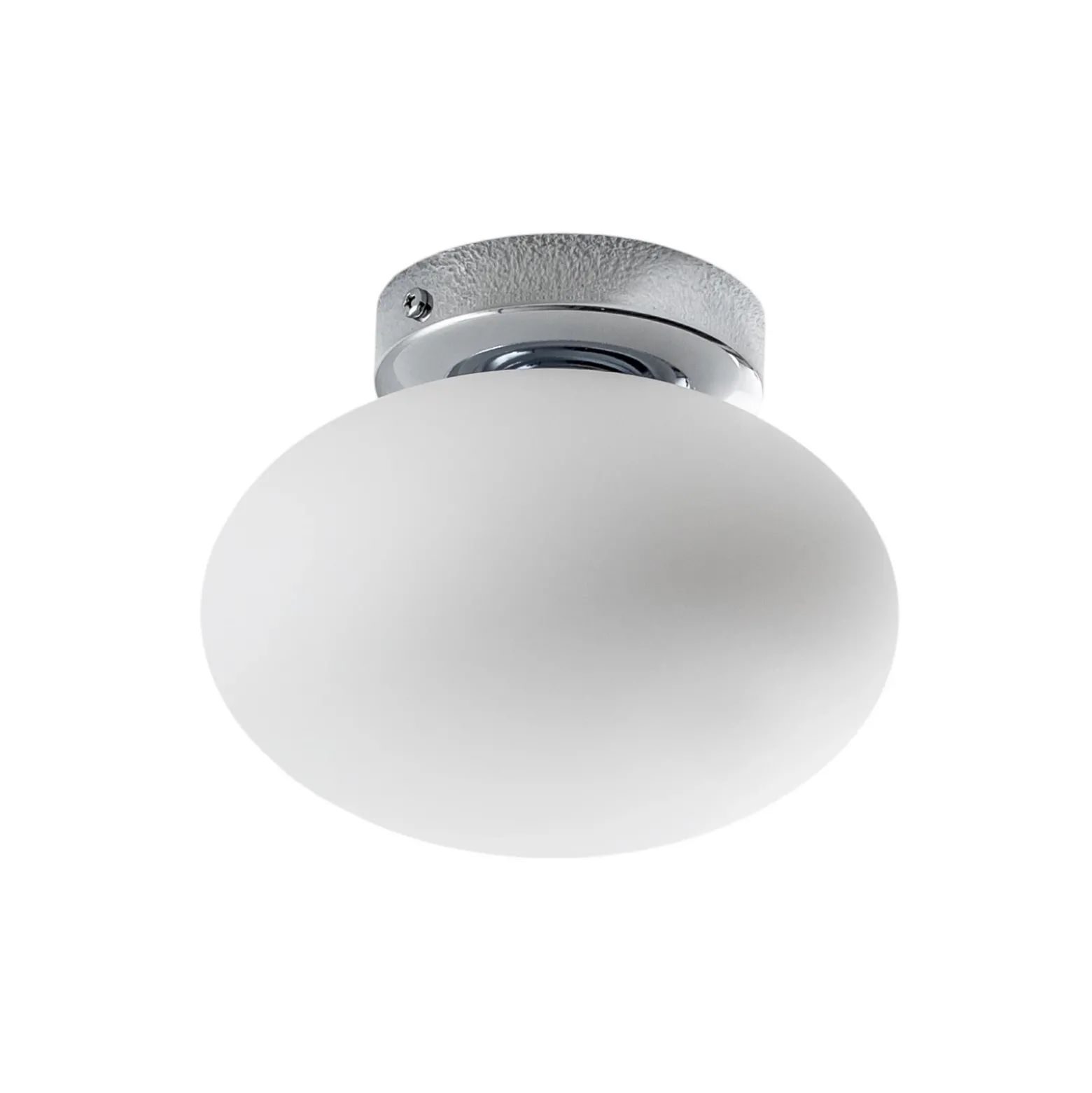 Lámpara de techo Ufo, cromada/blanca, Ø 18 cm, cristal, G9