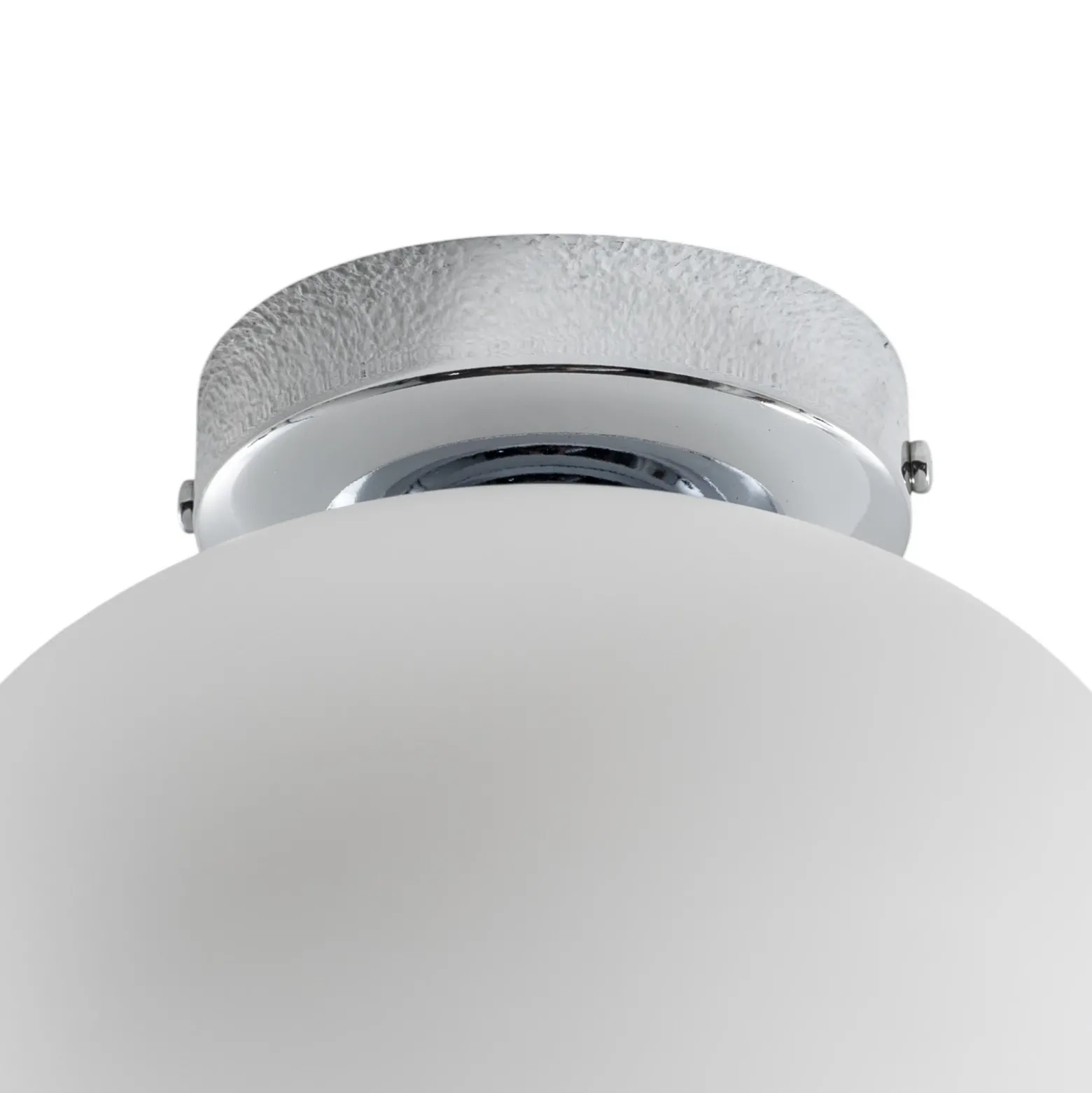 Lámpara de techo Ufo, cromada/blanca, Ø 18 cm, cristal, G9