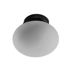 Lámpara de techo Ufo, negro/blanco, Ø 18 cm, cristal, G9