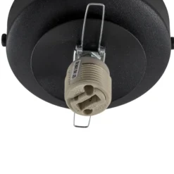 Lámpara de techo Ufo, negro/blanco, Ø 18 cm, cristal, G9
