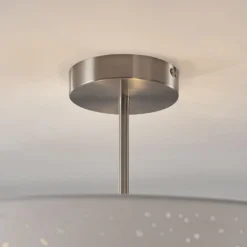 Lámpara de techo Umma de Lindby, distancia, blanco, tela, Ø 50 cm, E27