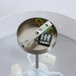 Lámpara de techo Umma de Lindby, distancia, blanco, tela, Ø 50 cm, E27