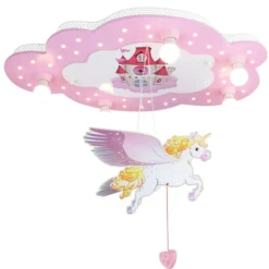 Lámpara de techo unicornio Castillo para los niños