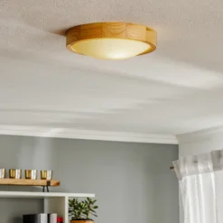 Lámpara de techo Zeus, pino, madera, Ø 27 cm