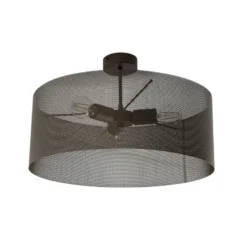 Lámpara de techo Zofia, marrón café, metal, Ø 50 cm, 3 luces, E27