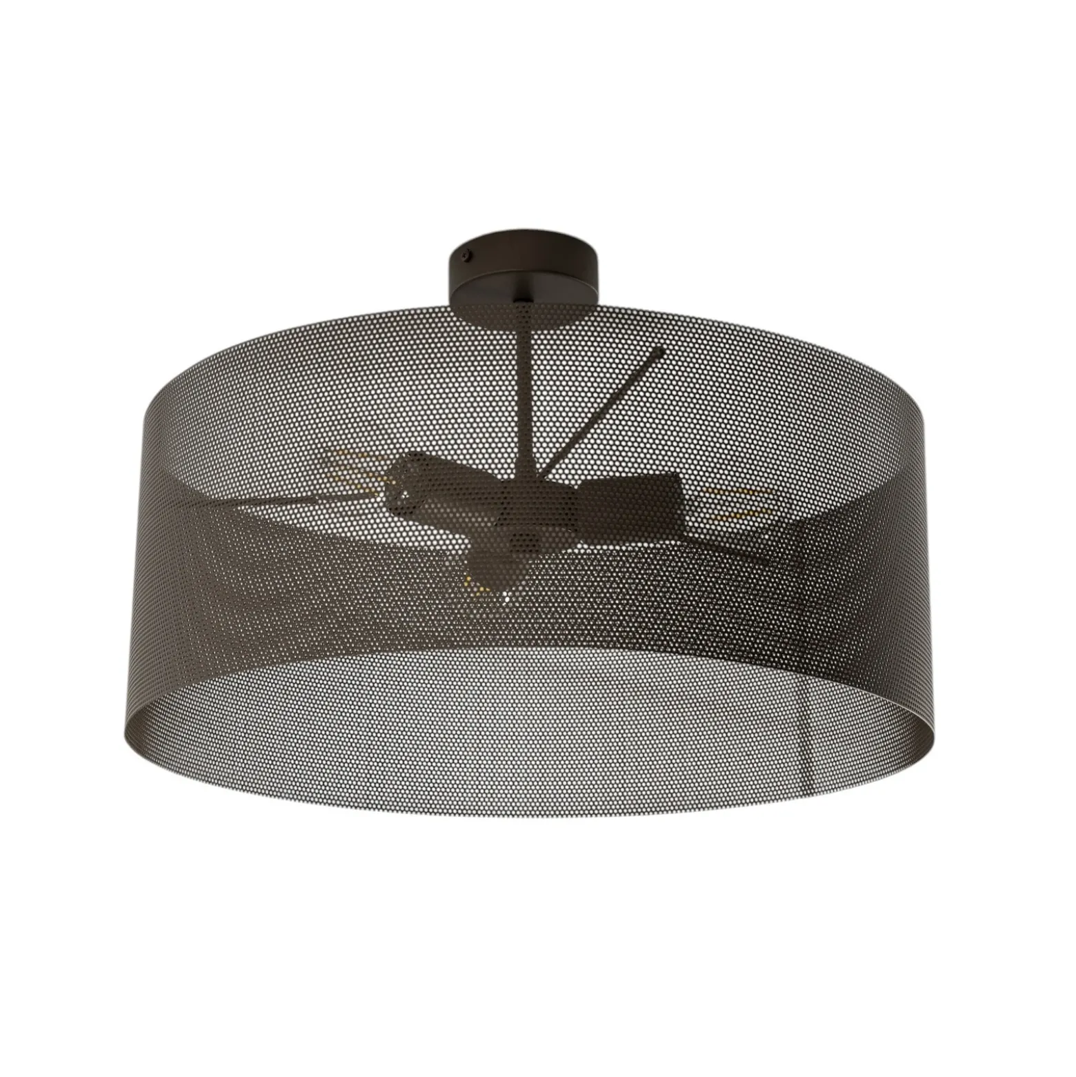 Lámpara de techo Zofia, marrón café, metal, Ø 50 cm, 3 luces, E27