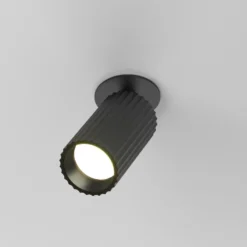 Lámpara empotrable Calipso de Maytoni, negra, orientable, GU10