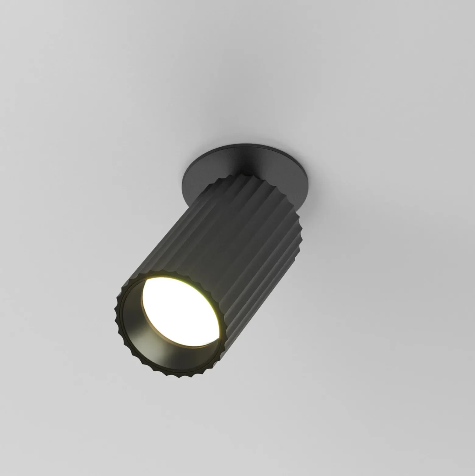 Lámpara empotrable Calipso de Maytoni, negra, orientable, GU10