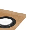 Lámpara empotrable en techo Tobby, 10 x 10 cm, juego de 3, madera de roble GU10