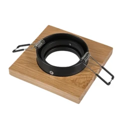 Lámpara empotrable en techo Tobby, 10 x 10 cm, juego de 3, madera de roble GU10