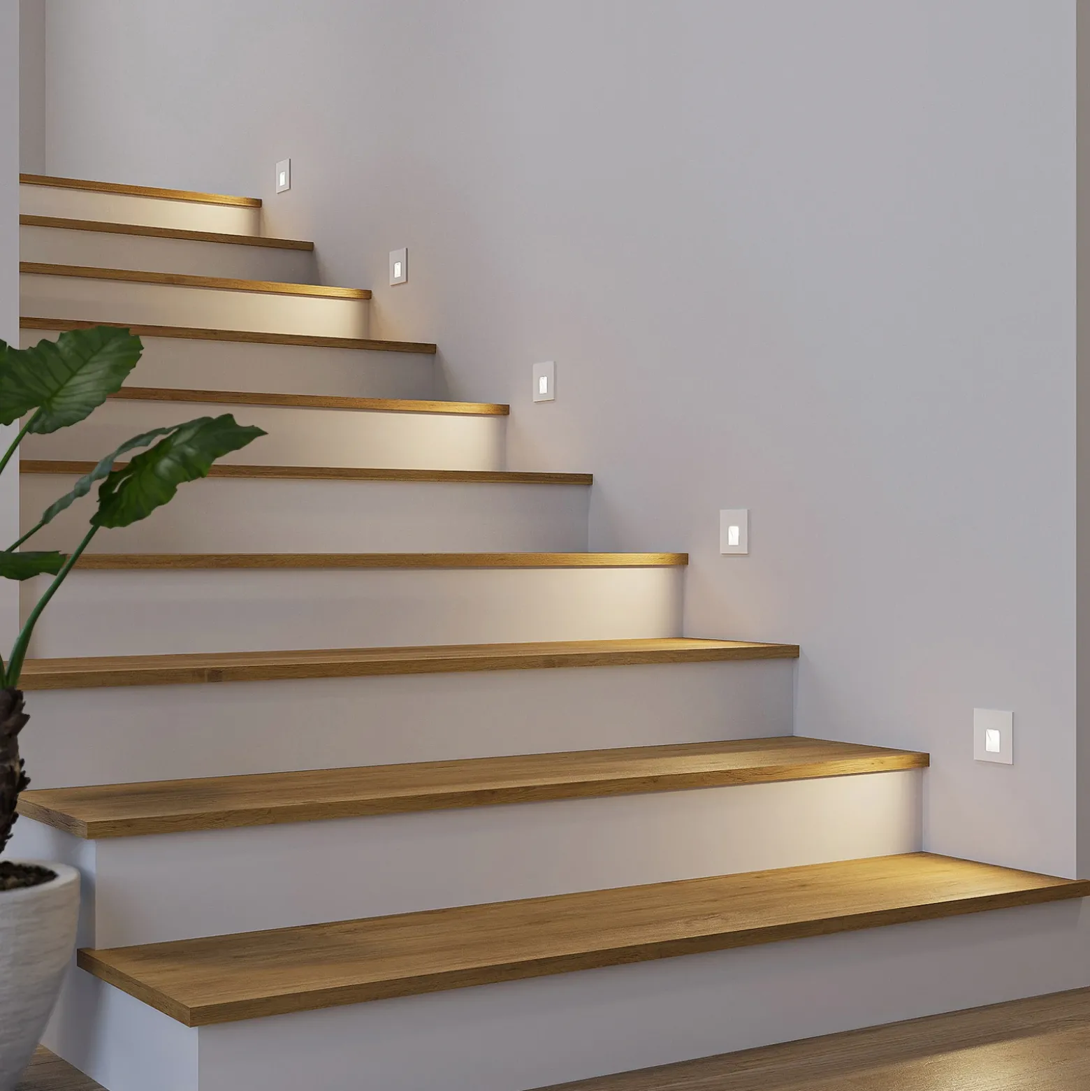 Lámpara empotrable LED Arcchio Vexi, 7,5 cm x 7,5 cm, blanca, CCT