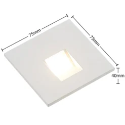 Lámpara empotrable LED Arcchio Vexi, 7,5 cm x 7,5 cm, blanca, CCT