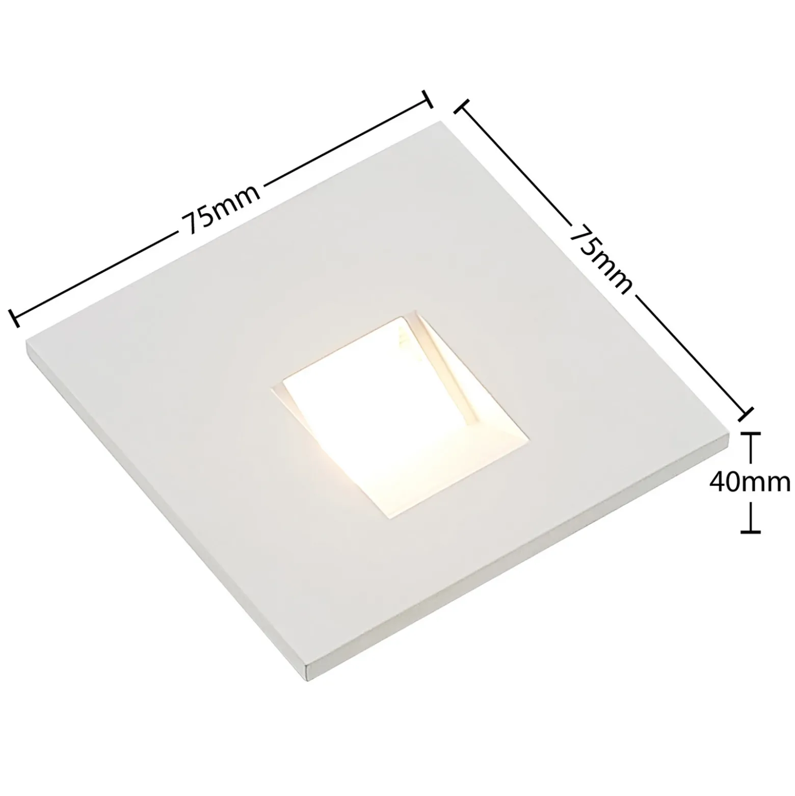 Lámpara empotrable LED Arcchio Vexi, 7,5 cm x 7,5 cm, blanca, CCT