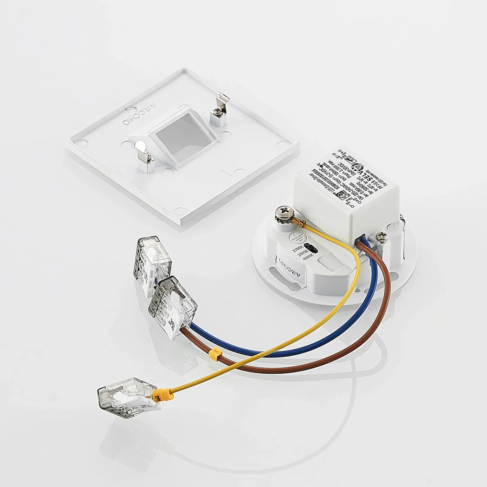 Lámpara empotrable LED Arcchio Vexi, 7,5 cm x 7,5 cm, blanca, CCT