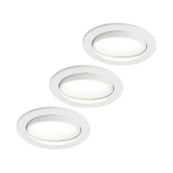 Lámpara empotrable LED Arcchio Katerin, blanca, orientable, juego de 3 unidades