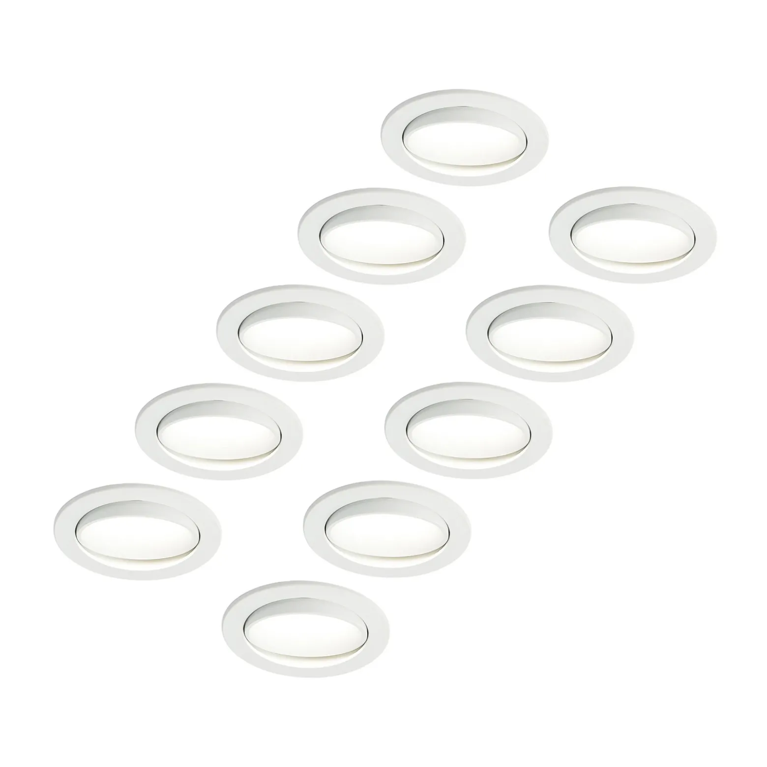 Lámpara empotrable LED Arcchio Katerin, blanca, orientable, juego de 10 unidades