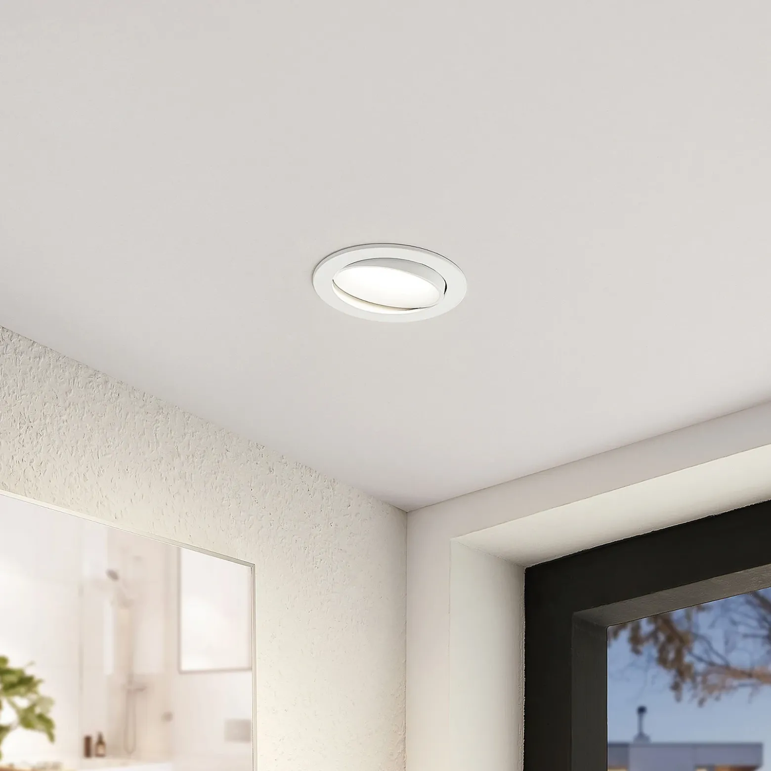Lámpara empotrable LED Arcchio Katerin, blanca, orientable, juego de 10 unidades