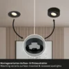 Lámpara empotrable LED Desi, negra, Ø9cm, encendido/apagado, 3000K