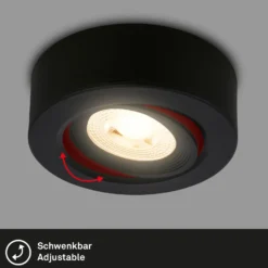 Lámpara empotrable LED Desi, negra, Ø9cm, encendido/apagado, 3000K