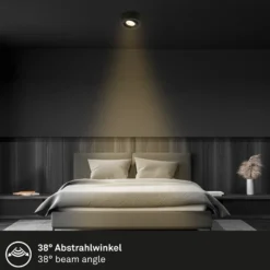 Lámpara empotrable LED Desi, negra, Ø9cm, encendido/apagado, 3000K